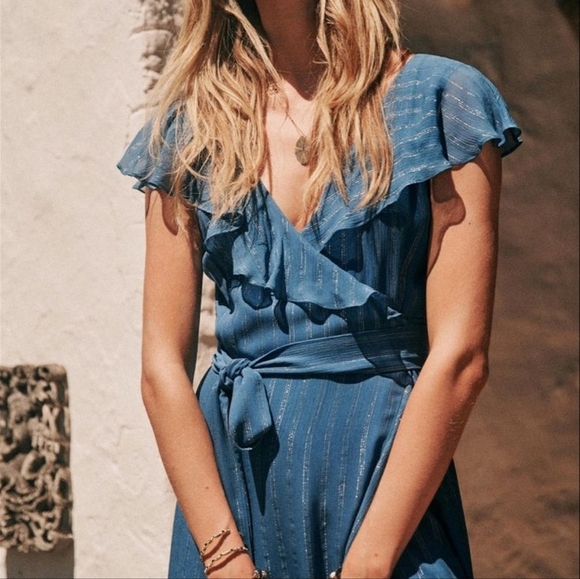 Sezane Giovana Dress in Electric Blue size 38 NWT - Picture 3 of 11